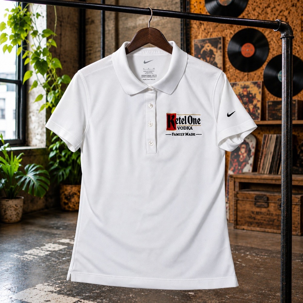 Nike Ketel One Vodka White Polo Shirt Womens Small Dri-Fit Golf Top